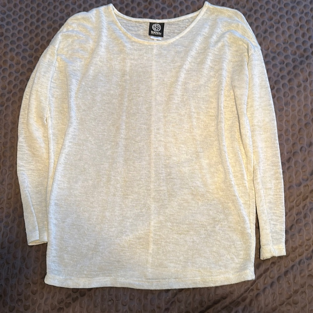 Bobeau Cream Sparkle Shirt